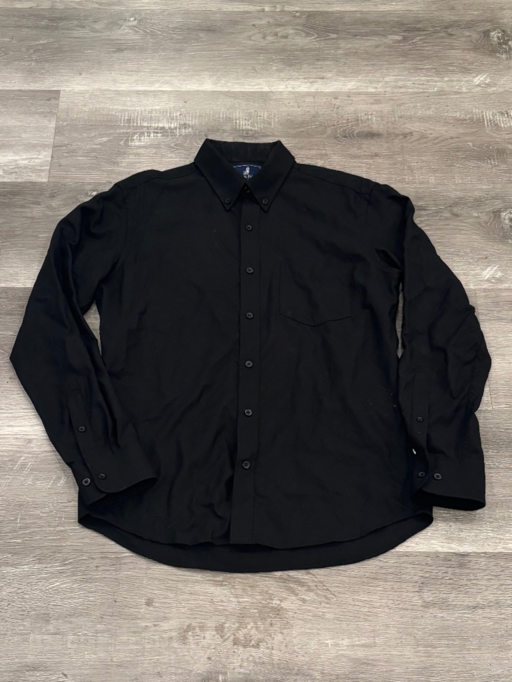 Wool & Prince 170 Button-Down Shirt Black Twill 100% Wool Mens M - Picture 2 of 8